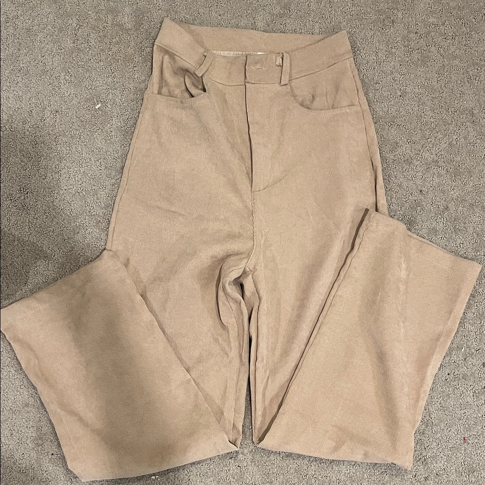 Tan High-Waisted Pants Yesstyle